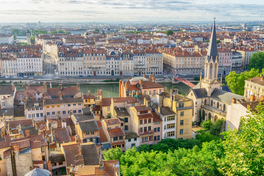 Panoramic,View,Of,Old,Town,(vieux,Lyon),With,The,Saint