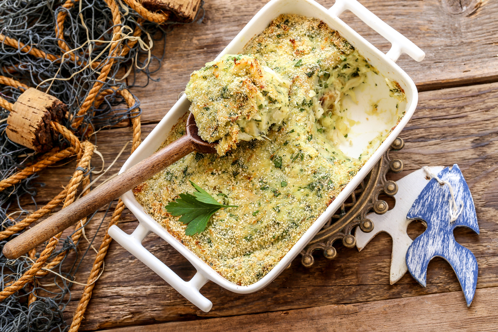 Cod,Brandade,On,Wooden,Background