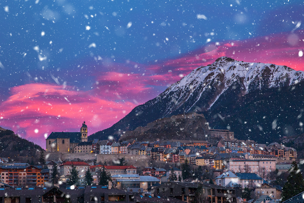 First,Snow,In,Briancon,,Serre,Chevalier,,France