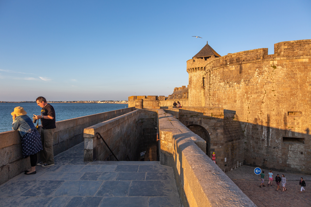Saint malo,,France, ,July,30,,2014:,People,Walking,On,The