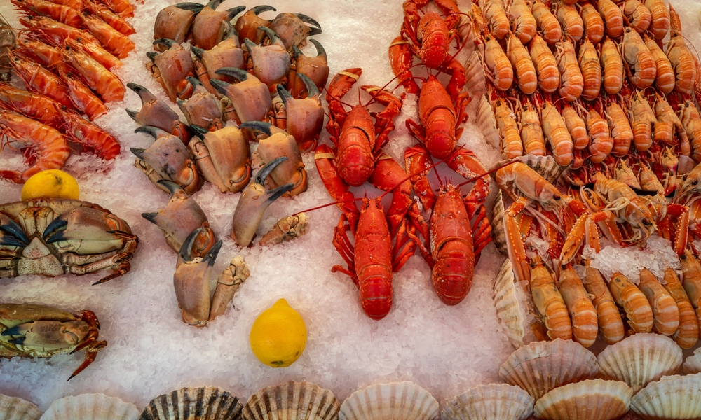 Sea,Food,At,Fish,Market,Of,Trouville,,Normandy,,France.