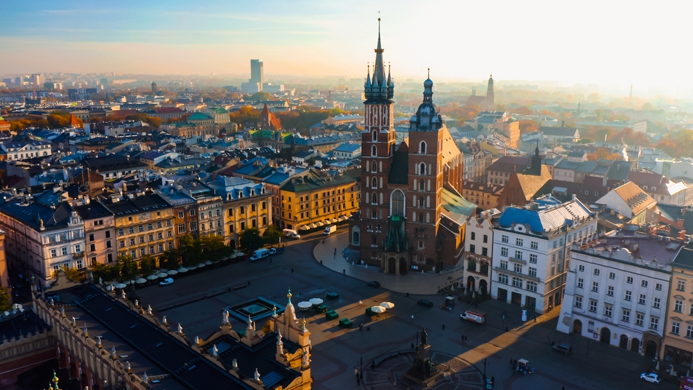 Main,Market,Square,Or,Rynek,Glowny,With,A,Town,Hall,