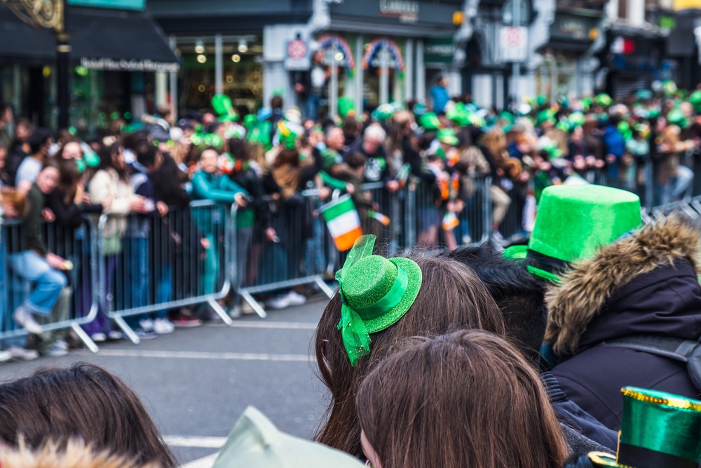 Green,Hats,In,The,Crowd,,Saint,Patricks,Day,Parade,In