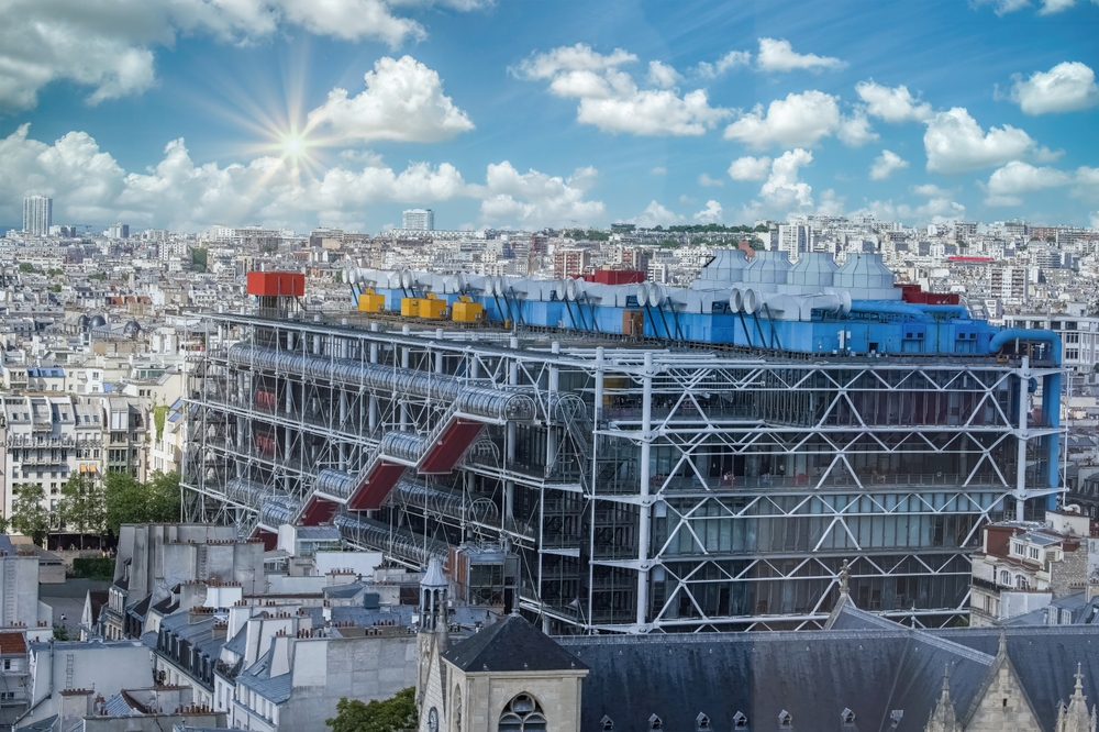 Paris,,Aerial,View,Of,The,City,,With,The,Pompidou,Center,